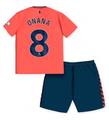 Everton Amadou Onana #8 Bortaställ Barn 2023-24 Kortärmad (+ Korta byxor)